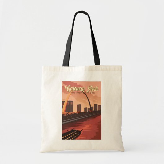 Gateway Arch National Park Illustratie Reiskunst Tote Bag (Voorkant)