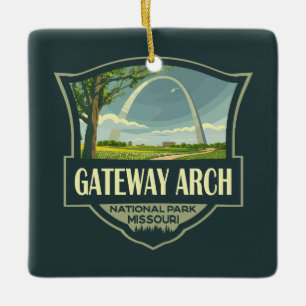 Gateway Arch National Park Illustratie Retro Art Keramisch Ornament