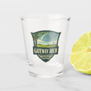 Gateway Arch National Park Illustratie Retro Art Shot Glas