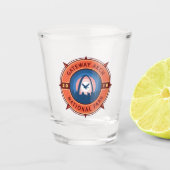 Gateway Arch National Park Retro Compass Embleem Shot Glas (Voorkant)