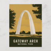 Gateway Arch National Park Retro Reiskunst Feestdagenkaart (Voorkant)