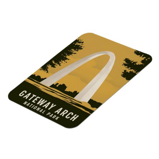 Gateway Arch National Park Retro Reiskunst Magneet (Linkerzijde)
