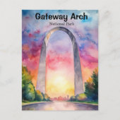 Gateway Arch National Park Waterverf Briefkaart (Voorkant)