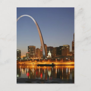 Gateway Arch St. Louis Mississippi bij nacht Briefkaart