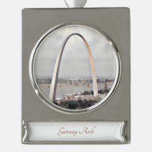 Gateway Arch Waterverf Schilderij Ornament Verzilverd Banner Ornament