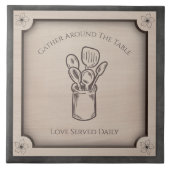 Gather Around The Table Rustic Kitchen Accent Tile Tegeltje (Voorkant)