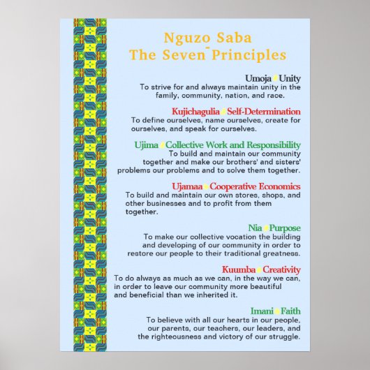 Gather "Round Kwanzaa Creations Nguzo Saba Poster (Voorkant)
