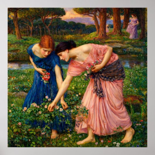 Gather Ye Rosebuds While Ye May by Waterhouse Poster (Voorkant)