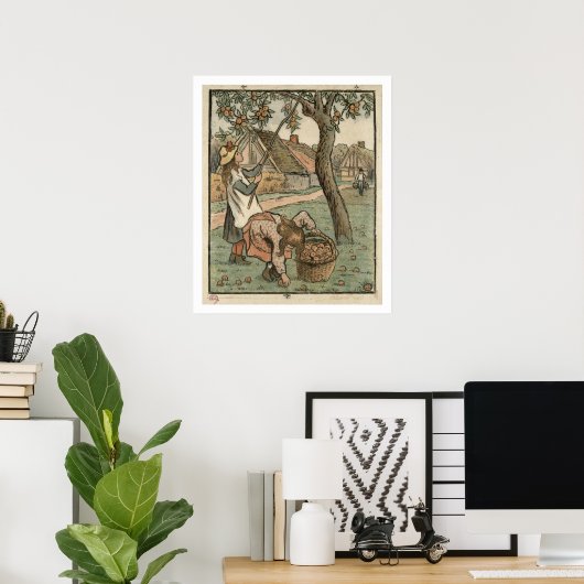 Gathering Apples, uit "Travaux des Champs", engra Poster (Thuiskantoor)