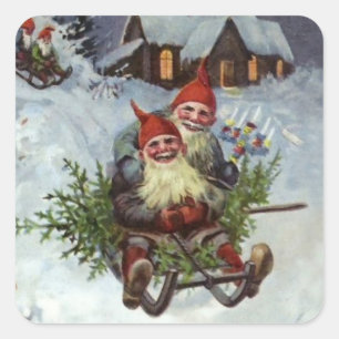 "Gathering Pine Boughs" by Jenny Nystrom Vierkante Sticker