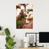 Gathering Summer Flowers in a Devonshire Garden Poster (Thuiskantoor)