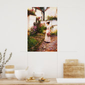 Gathering Summer Flowers in a Devonshire Garden Poster (Keuken)