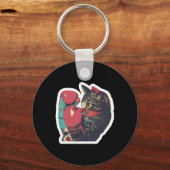 Gatito de Boxeo Cool Boxer Cat Boxing Handschoenen Sleutelhanger (Voorkant)