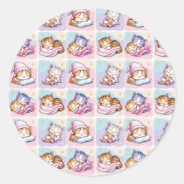 Gatito de Sueños Classic Round Ronde Sticker