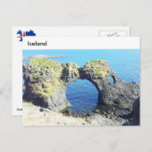 Gatklettur Stone Arch, Arnarstapi, IJsland Briefkaart (Voorkant / Achterkant)