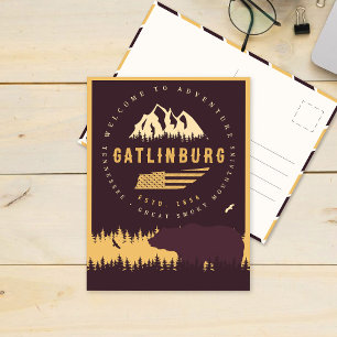 Gatlinburg Tennessee Beer Pijnbomen Natuur Briefkaart