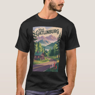 Gatlinburg Tennessee Hut Reis Kunst Vintage T-shirt