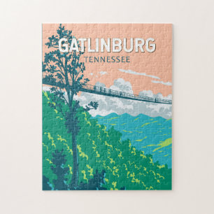 Gatlinburg Tennessee Illustratie Reis Kunst Legpuzzel