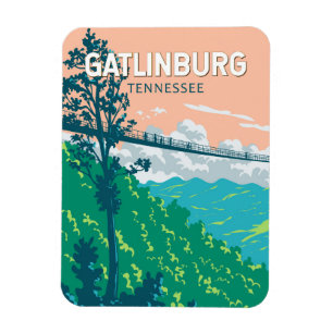 Gatlinburg Tennessee Illustratie Reiskunst Magneet
