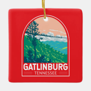 Gatlinburg Tennessee Reis Kunst Embleem Keramisch Ornament
