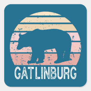 Gatlinburg Tennessee Retro Beer Vierkante Sticker