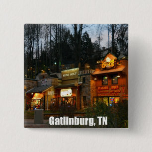 Gatlinburg, Tennessee Vierkante Button 5,1 Cm