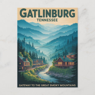 Gatlinburg toegangspoort tot Great Smoky Mountains Briefkaart