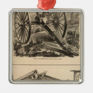 Gatling Pistool Company Schuyler, Hartley en Graha Metalen Ornament