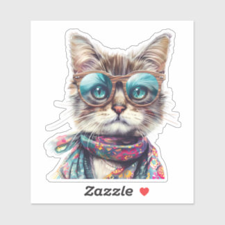  Gato Cool con Lentes  Sticker