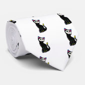 "Gato Muerto" Dia de Los Muertos Cat Stropdas (Opgerold)