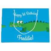 Gator Alligator Crocodile Kinder 1e verjaardag Groot Cadeauzakje (Voorkant)