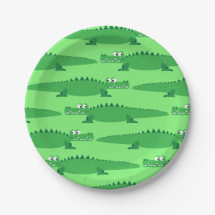 Gator Alligator Crocodile Kinder 1e verjaardag Papieren Bordje