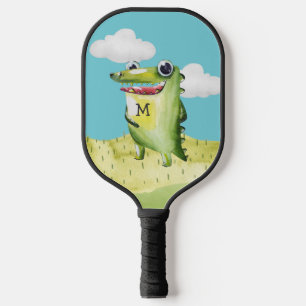 Gator glimlachen met jouw Monogram Initiaal Pickleball Paddle