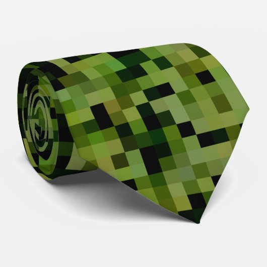 Gator Green Pixels Stropdas (Opgerold)