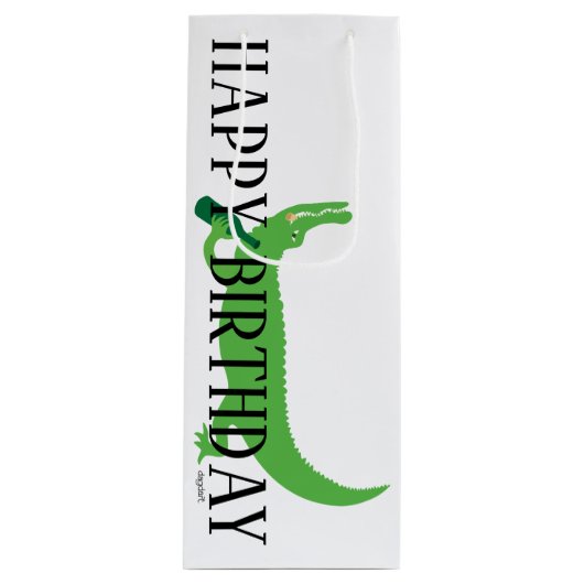 Gator Happy Birthday Wine Bottle Bag Wijn Cadeautas (Voorkant)