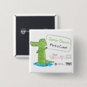 Gator klaar! vierkante button 5,1 cm (Voorkant /achterkant)