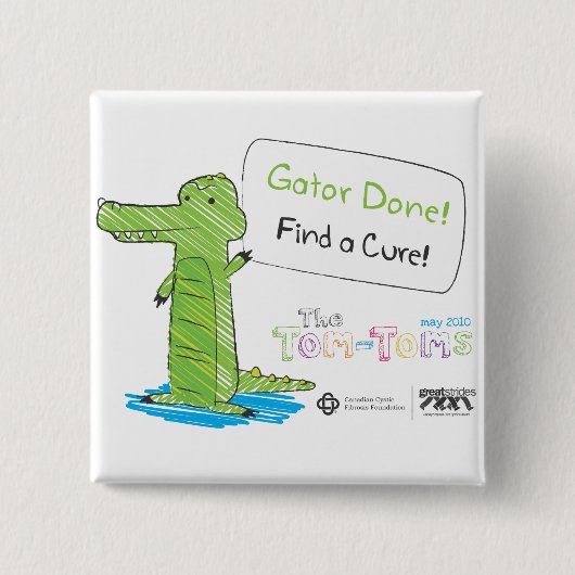 Gator klaar! vierkante button 5,1 cm (Voorkant)