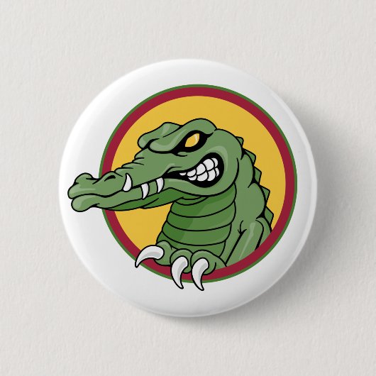 Gator Mascot Ronde Button 5,7 Cm (Voorkant)