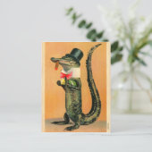 Gator met hoge hoed briefkaart (Staand voorkant)