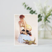 Gator Pin Up Briefkaart (Staand voorkant)