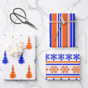 Gatorblauw en Oranje 3-pack verpakkingspapier Inpakpapier Vel