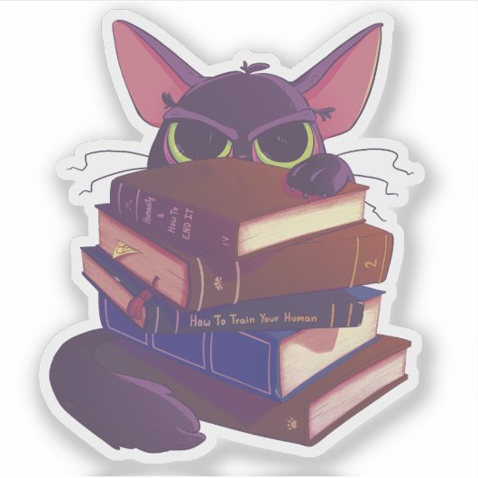 Gatos y Libros Sticker (Devant)