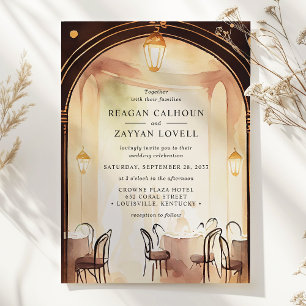 Gatsby 1920s Glamour Boogwaterverf Bruiloft Kaart