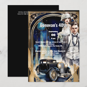 Gatsby 1920's ontwijken auto flapper man trendy kaart
