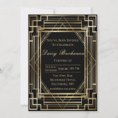 Gatsby Anniversaire Invitation Roaring 20s Fête (Devant)