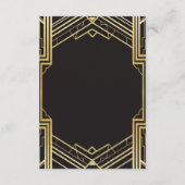 Gatsby Art Deco 1920 Accommodatie bruiloft Informatiekaartje (Achterkant)