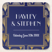Gatsby Art Deco 1920 Onderzetter Wedding Party (Voorkant)