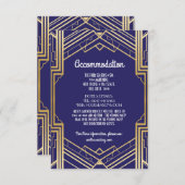 Gatsby Art Deco 1920s Accommodation Wedding Informatiekaartje (Voorkant / Achterkant)