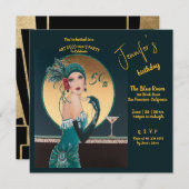 Gatsby Art Déco 50e anniversaire Invitations (Devant / Derrière)