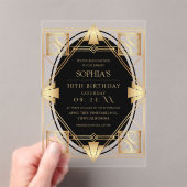 Gatsby Art Deco Birthday Party Acryl Uitnodigingen (Insitu (Draagbaar))